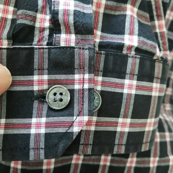 Zadig & Voltaire Men's Thibaut Button Up Red Black Plaid Chest Pockets Large - Picture 12 of 16